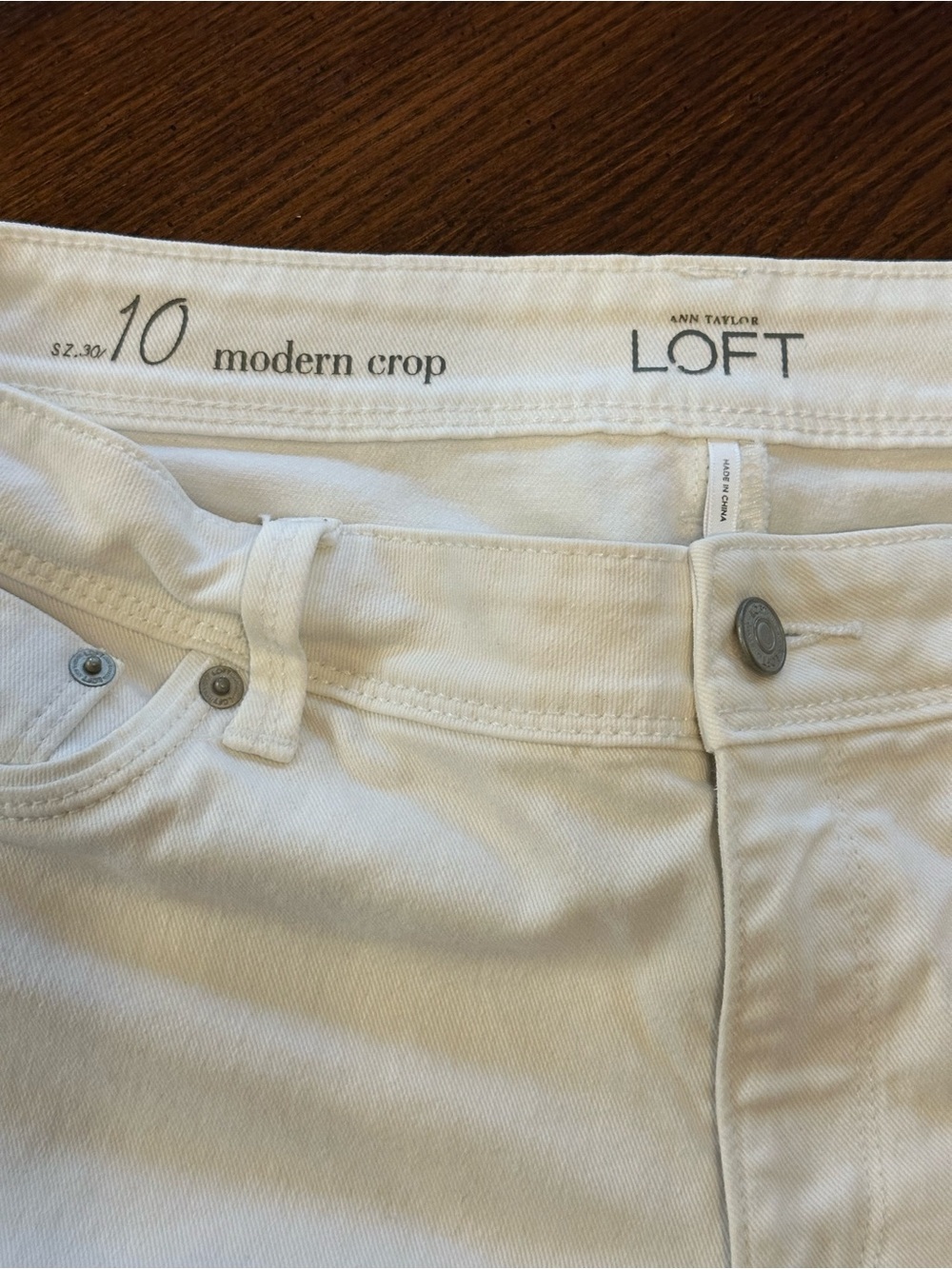 LOFT White Modern Crop Jeans